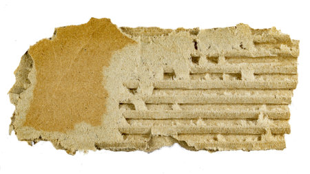 piece of brown cardboard on a white backgroundの写真素材