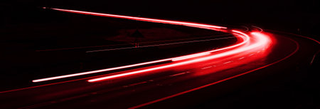 lights of cars with night. long exposureの写真素材