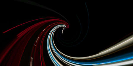 lights of cars with night. long exposureの写真素材