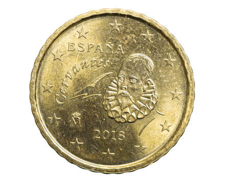 ten euro cent coin isolated on white backgroundの写真素材