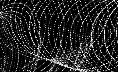 white dashed lines of lights on a black background