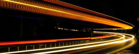 lights of cars with night. long exposureの写真素材