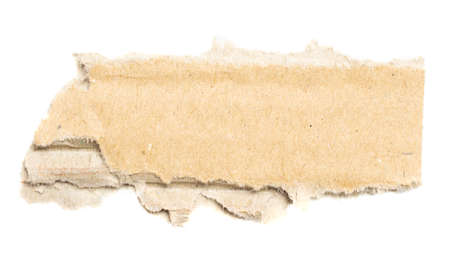 piece of brown cardboard on a white isolated backgroundの写真素材