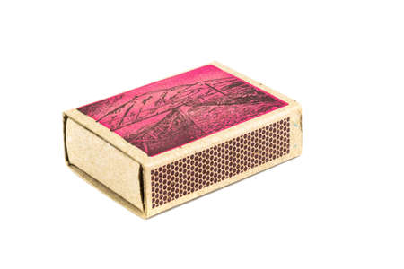 box of matches on a white isolated backgroundの写真素材