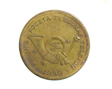 Polish telephone token on a white isolated backgroundの写真素材