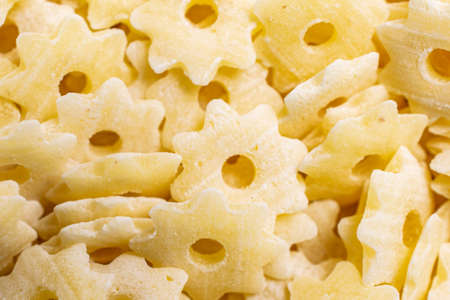 Pasta stars with visible details. background or textureの写真素材