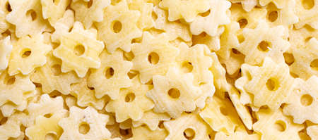 Pasta stars with visible details. background or textureの写真素材
