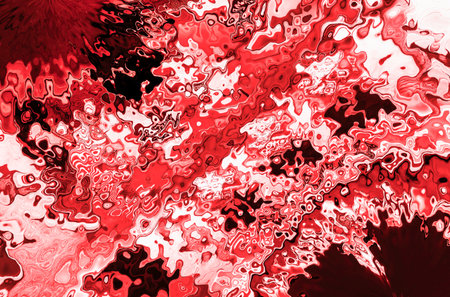 black card painted with red paint, abstract patternの写真素材
