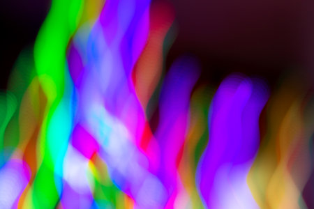 abstract colorful lines on a black backgroundの写真素材