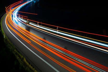 lights of cars with night. long exposureの写真素材