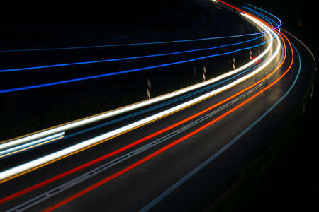 lights of cars with night. long exposureの写真素材