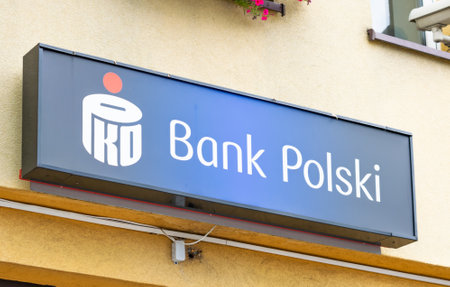 Olsztyn, Poland -31.07.2020 - Logo of the Polish Bank in Olsztynのeditorial素材