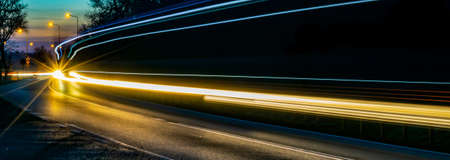 lights of cars with night. long exposure