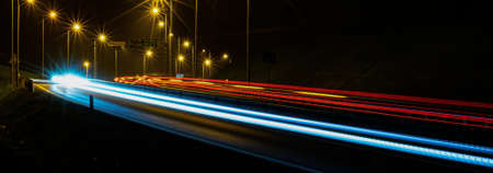 lights of cars with night. long exposure