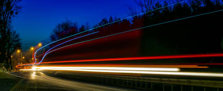 lights of cars with night. long exposureの写真素材