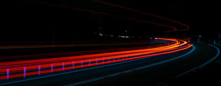 lights of cars with night. long exposureの写真素材