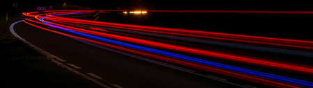 lights of cars with night. long exposureの写真素材