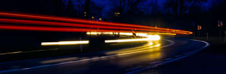 lights of cars with night. long exposureの写真素材