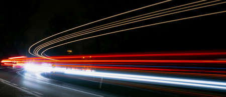 lights of cars with night. long exposureの写真素材