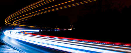 lights of cars with night. long exposureの写真素材