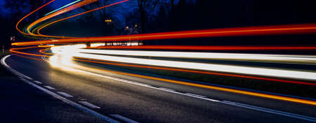 lights of cars with night. long exposure