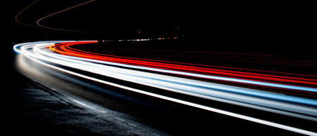 lights of cars with night. long exposureの写真素材