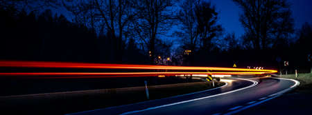 lights of cars with night. long exposure