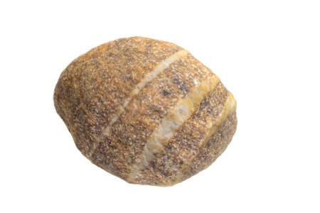 a macro photo of a flint on a white isolated backgroundの写真素材