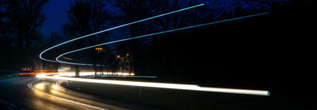 lights of cars with night. long exposureの写真素材