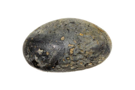 a macro photo of a flint on a white isolated backgroundの写真素材
