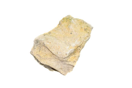 limestone stone on a white isolated backgroundの写真素材