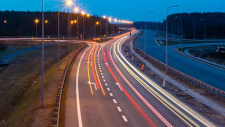 lights of cars with night. long exposure