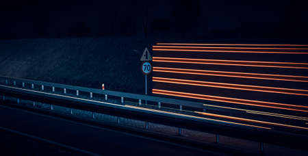 lights of cars with night. long exposureの写真素材