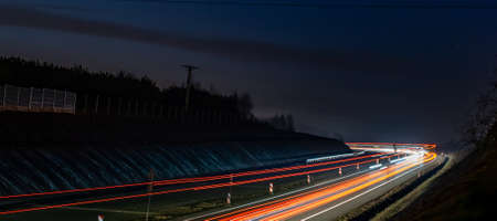 lights of cars with night. long exposureの写真素材