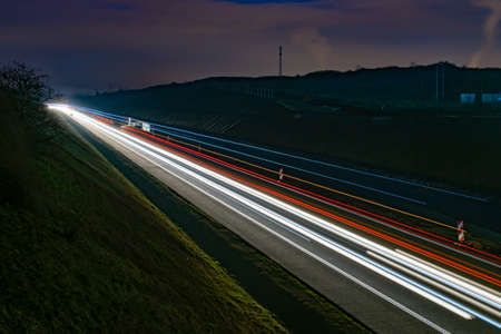 lights of cars with night. long exposureの写真素材