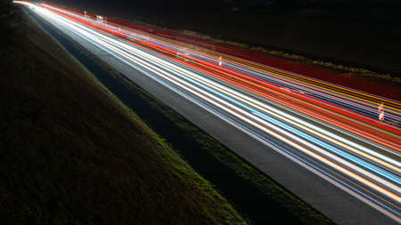 lights of cars at night. long exposureの写真素材
