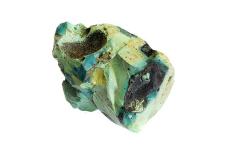 green and blue stones on a white isolated backgroundの写真素材