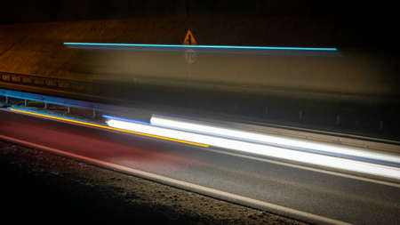 lights of cars at night. long exposureの写真素材