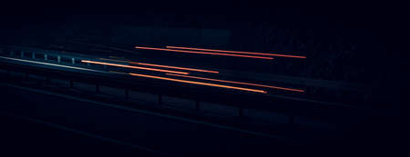 lights of cars at night. long exposureの写真素材