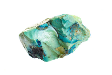 green and blue stones on a white isolated backgroundの写真素材