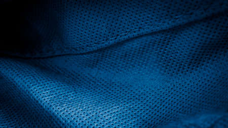 pleated blue cotton material. texture or backgroundの写真素材
