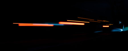 lights of moving cars at night. long exposureの写真素材