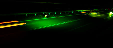 lights of moving cars at night. long exposureの写真素材