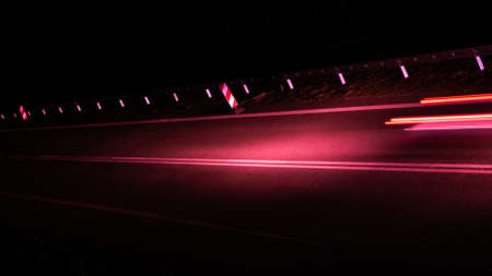 lights of moving cars at night. long exposureの写真素材