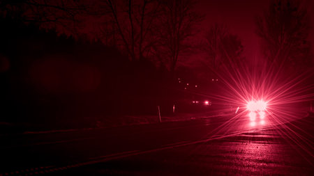 lights of cars with night. long exposure