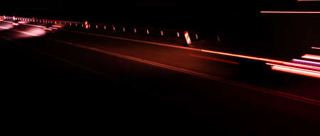 lights of moving cars at night. long exposureの写真素材