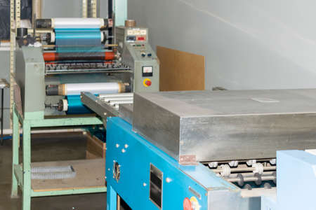 printed circuit board foiling machine with visible detailsの写真素材