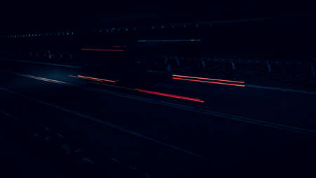 lights of moving cars at night. long exposureの写真素材
