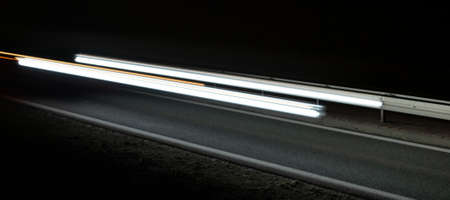 lights of moving cars at night. long exposureの写真素材
