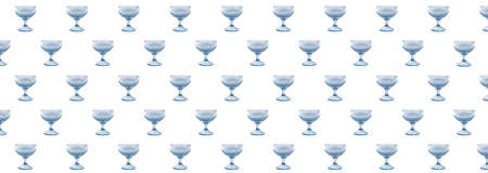 blue transparent sugar bowl on a white backgroundの写真素材